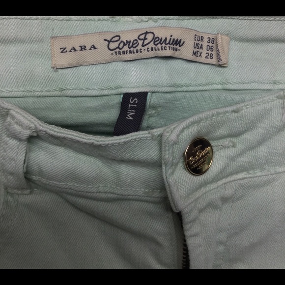 Zara Core Denim Mint Green Skinny Jeans - Picture 4 of 6